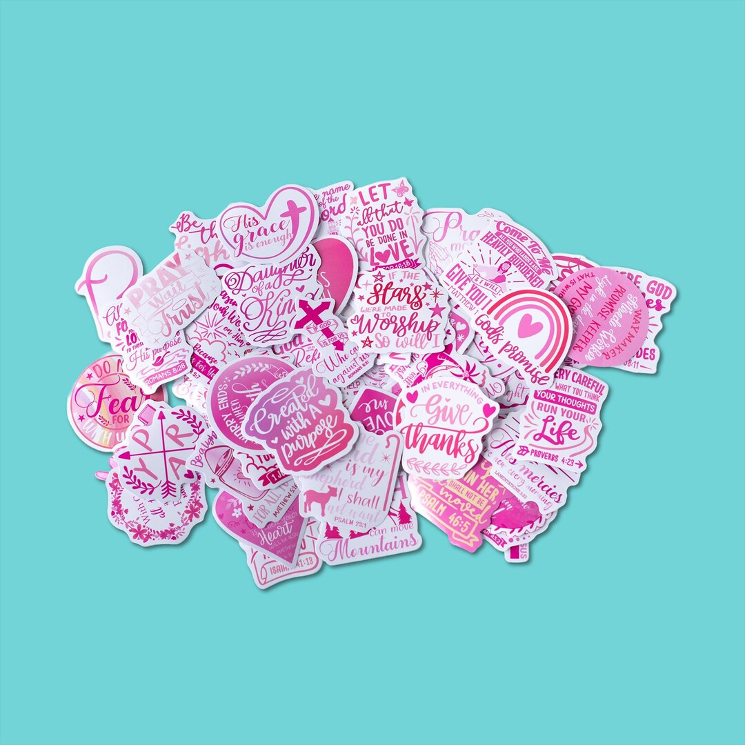 Pink God Sticker Pink Christian Stickers | Bible Verse Laptop Journal Decals - Etsy