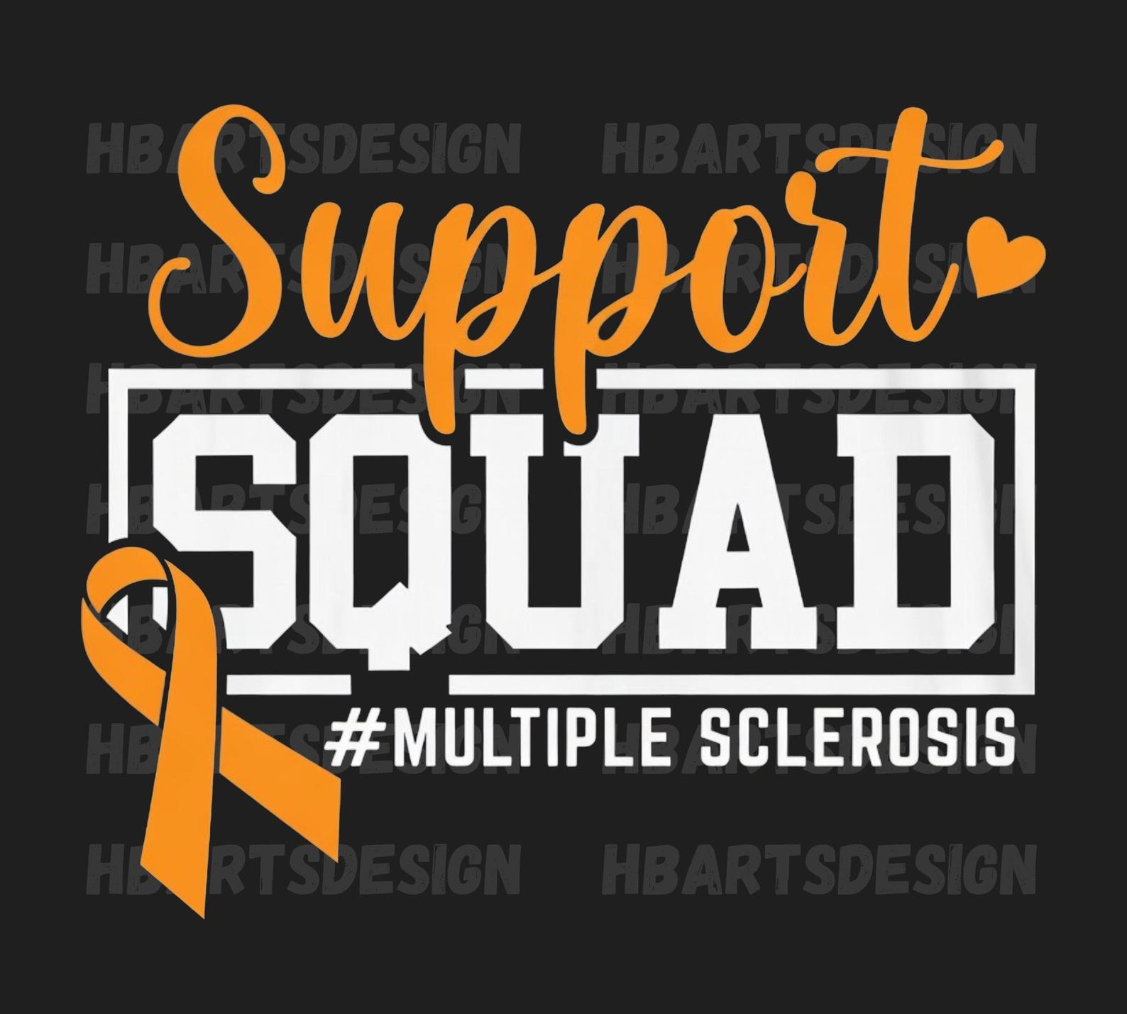 Ms Support Logo MS Support Squad PNG, Orange Ribbon Awareness Design (digital Download ...