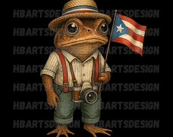 Coqui Frog Puerto Rico PNG: Boricua Pride Digital Art (Digital Download)