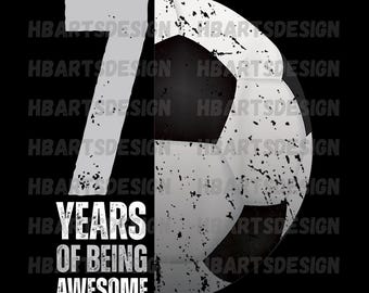 Soccer 7th Birthday PNG: 7 Year Old Player Design (Digital Download)