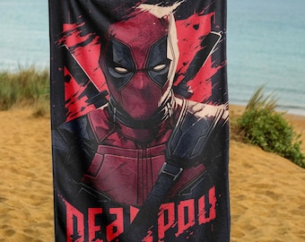 Deadpool Towel, Antihero Decor Towel, Superhero Towel, Comic Book Fan, Deadpool Pattern Towel