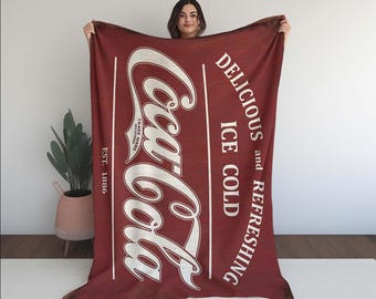 Coca Cola Blanket, Soda Americana Decor