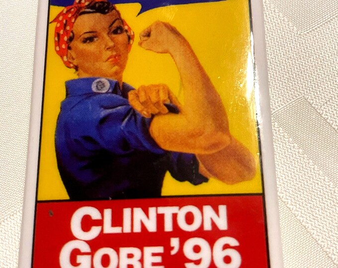 Vintage Pinback Button We Can Do It Again, Clinton/Gore 96
