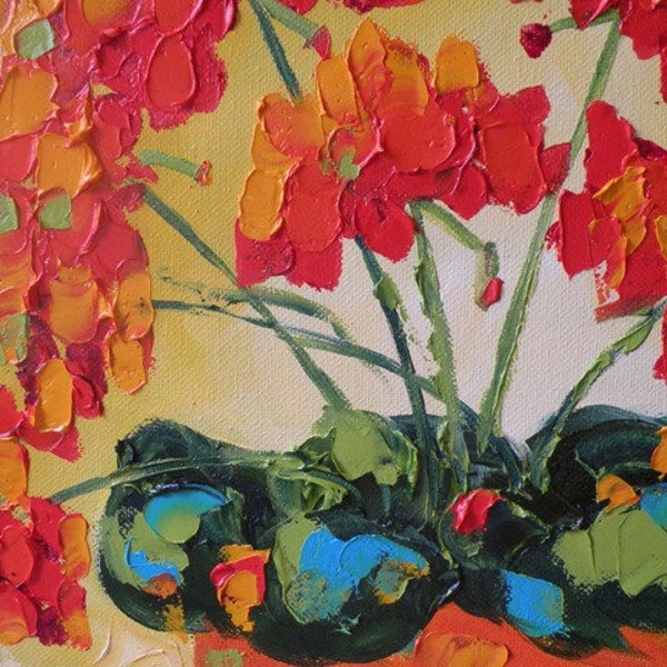 8x10 Original Oil on Canvas Geranium
