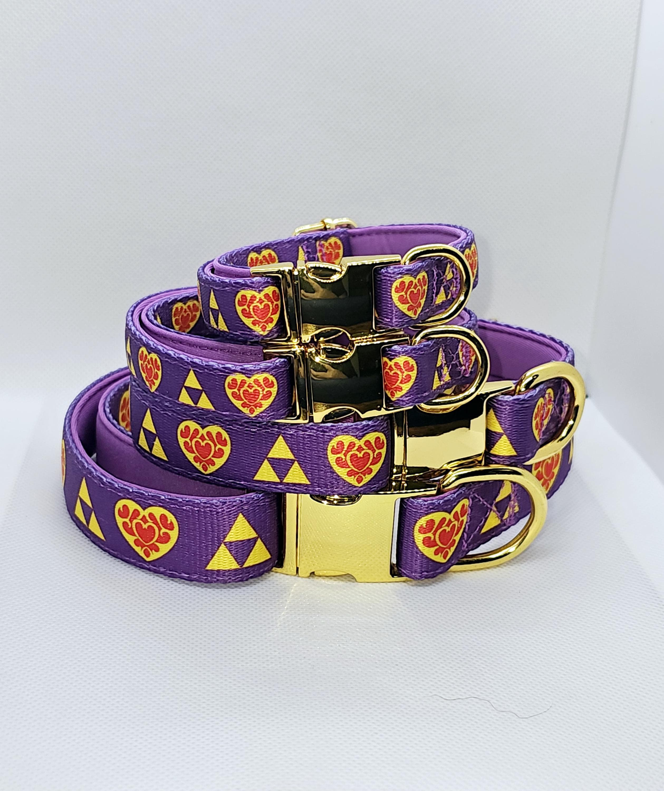 Purple Padded Pet Collar With Metal Buckle - Zelda Heart Design - Etsy