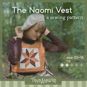 Die Weste Naomi | Patchwork Weste | Größe 00–18 | PDF Schnittmuster | Sofortdownload | Fingerhutwild
