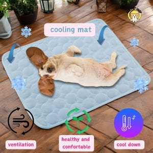 ライトブルーのペット用クールマット、犬用クールマット、ペット用クールマット、犬用クールベッド、ペット用クールマット、猫用枕、ジェルクール犬用ベッド