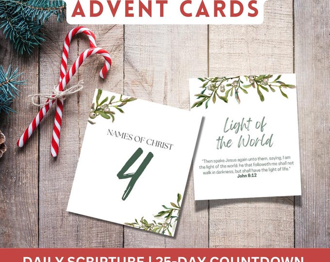 Christmas Advent-25 Names of Christ Printable Cards - Etsy Canada