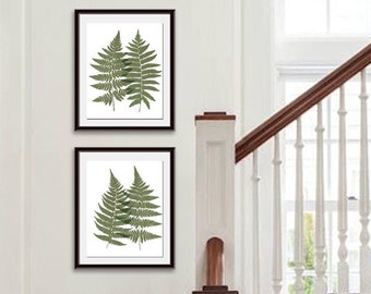 Fern Fantasy Impressions (Series C2) Set of 2 - Art Prints (Featured in Moss Linen) Nature Woodland Inspired