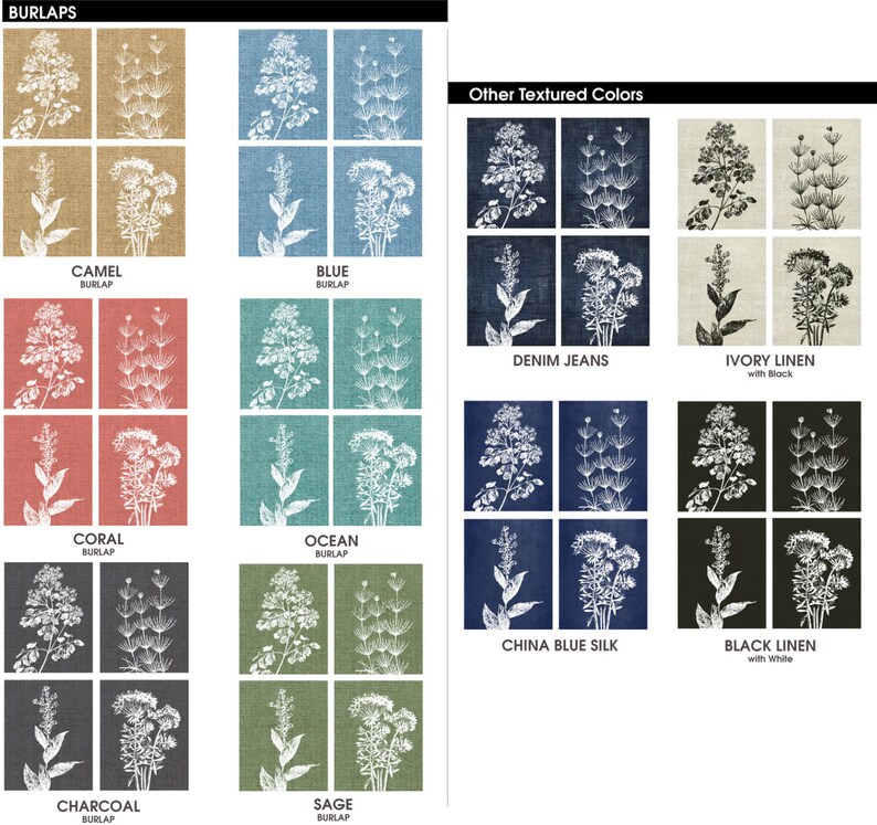 Wild Field Flowers Series B7 Set of 6 Art Prints Featured in China Blue Silk Botanical Flower Art Prints image 4