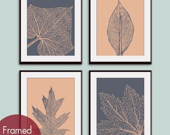 Leaf Botanicals (Series A) Set of 4 - Art Prints (Featured in River Rock and Ginger) Modern Botanical Leave Art Print