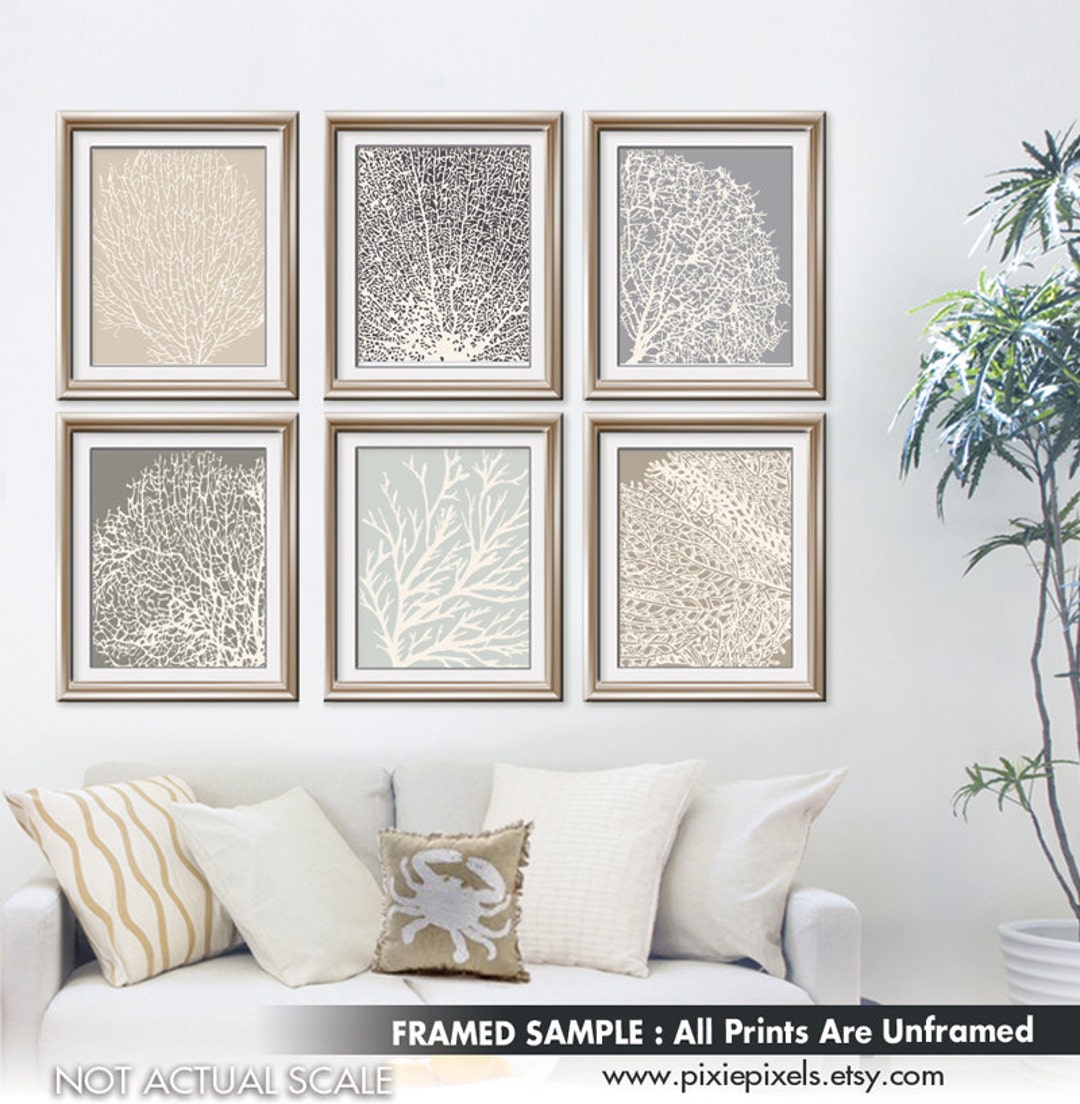 Underwater Sea Coral Collection series D set of 6 Art - Etsy