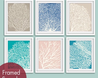 Underwater Sea Coral Collection (Series D) -Set of 6 - Art Prints - Featured in Assorted Colors