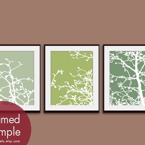 Cherry Blossom Tree Branches Series C Set of 3 Art Prints Featured in Thyme, Basil and Veranda Nature Woodland Inspired image 1