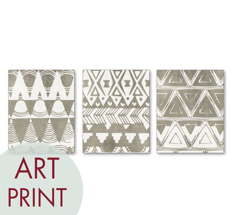 Tunisian Terrace Geometric Patterns Series A3 Set of 3 Art Prints Featured in Italian Stone Botanical Print Set image 2