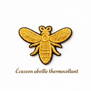 Aufbügelbarer Bienenaufnäher – Goldgestickter Aufnäher – Textilveredelung