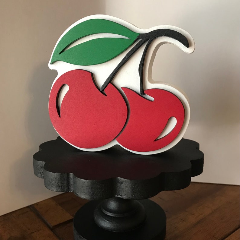 Cherries home decor, tier tray signs image 3