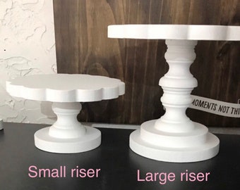 Risers, tiered tray pedestals, mug holder, sign riser, cupcake stand