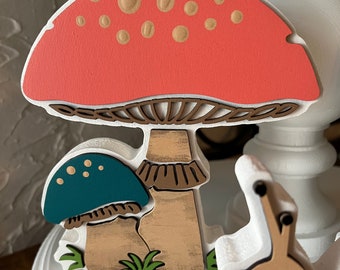 Mushroom Garden tray decor