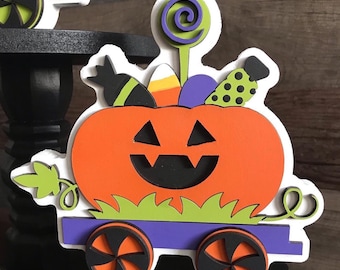 Halloween Trick or treat train tier tray collection