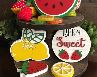 Summer fruit tier tray collection