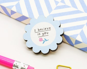 I Believe in You Wooden Pocket Reminder Token Hug | Encouragement Support Be Kind Mental Health | Jess Rachel Sharp