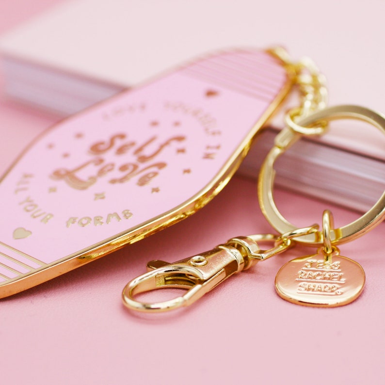 Self Love Enamel Key Ring Mental Health Positive Reminder Encouragement Keychain Jess Rachel Sharp image 4