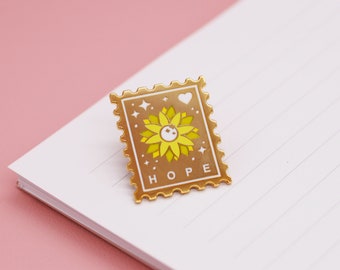 Send Yourself Hope Stamp Enamel Pin | Badge Support Mental Health Positive Reminders | Jess Rachel Sharp