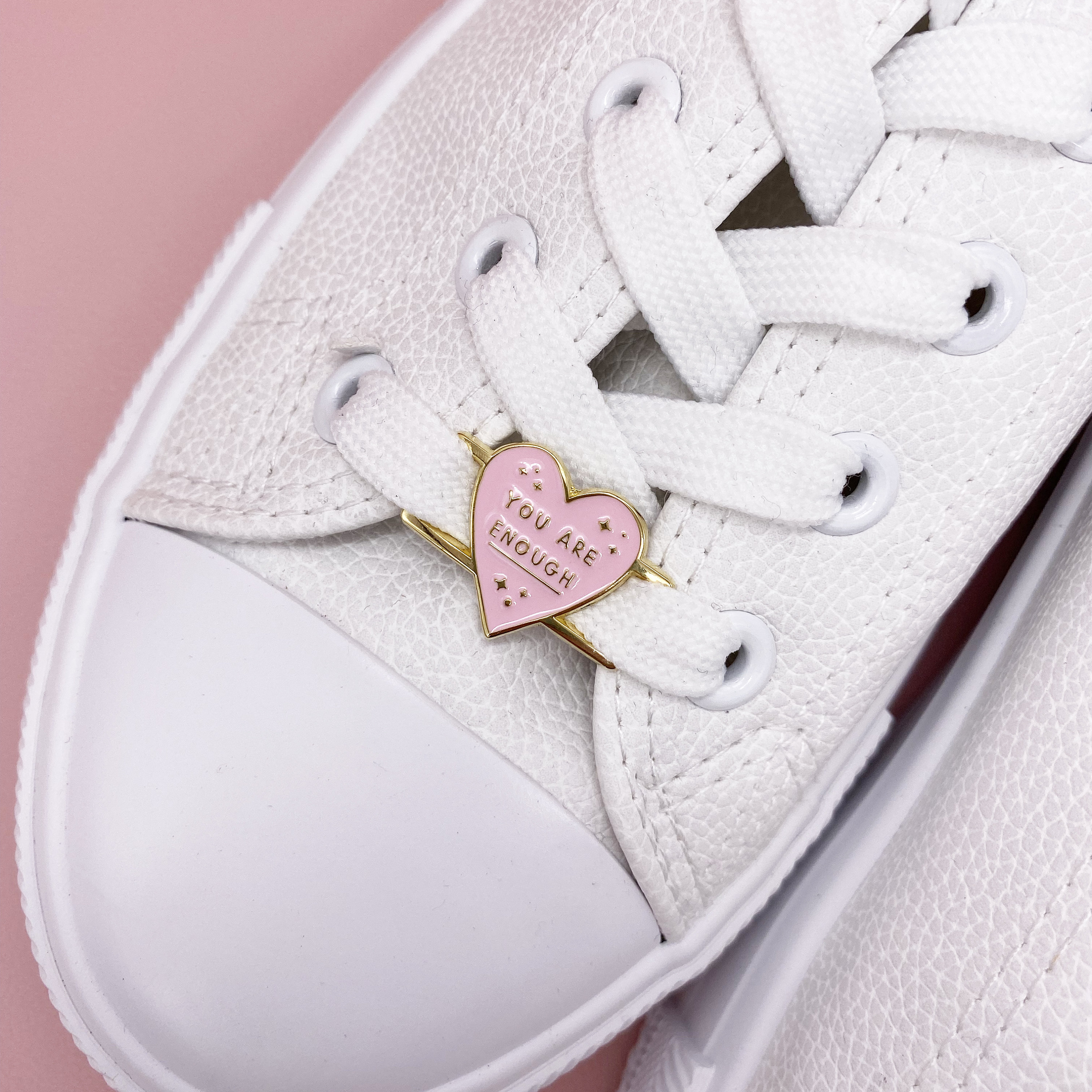 You Are Enough Heart Shoe Lace Charms Jess Rachel Sharp Etsy