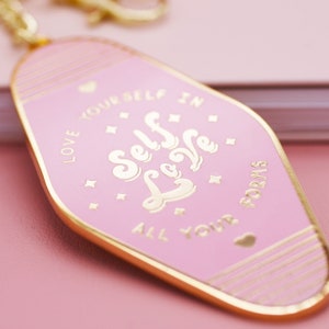 Self Love Enamel Key Ring Mental Health Positive Reminder Encouragement Keychain Jess Rachel Sharp image 2