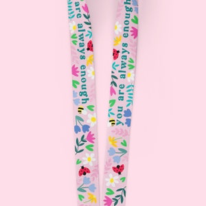 You Are Enough Lanyard Positive Reminders Work Office Teacher Nurse Mental Health image 3