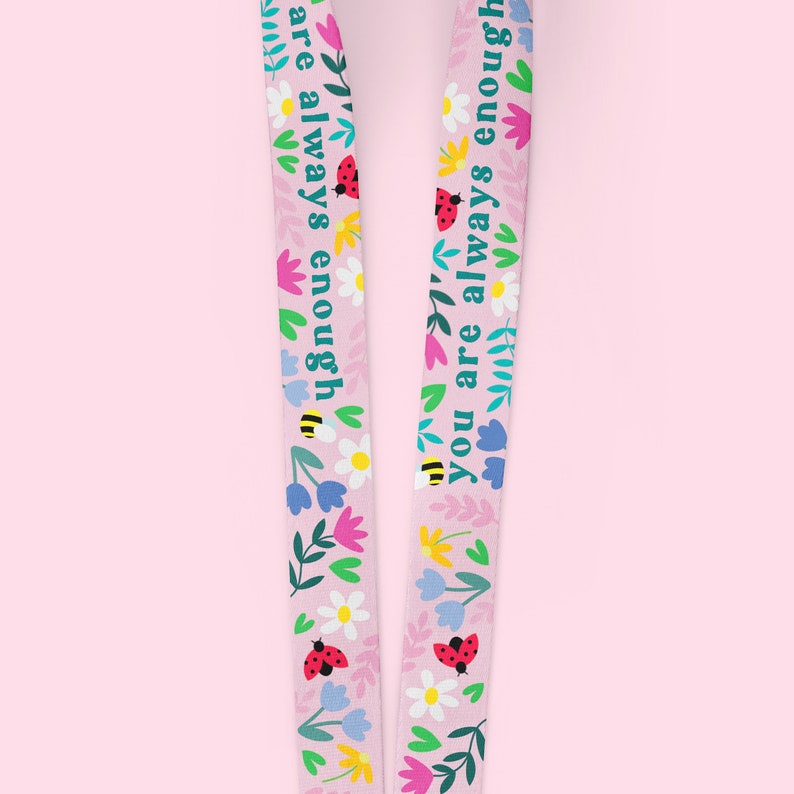 You Are Enough Lanyard Positive Reminders Work Office Teacher Nurse Mental Health image 3