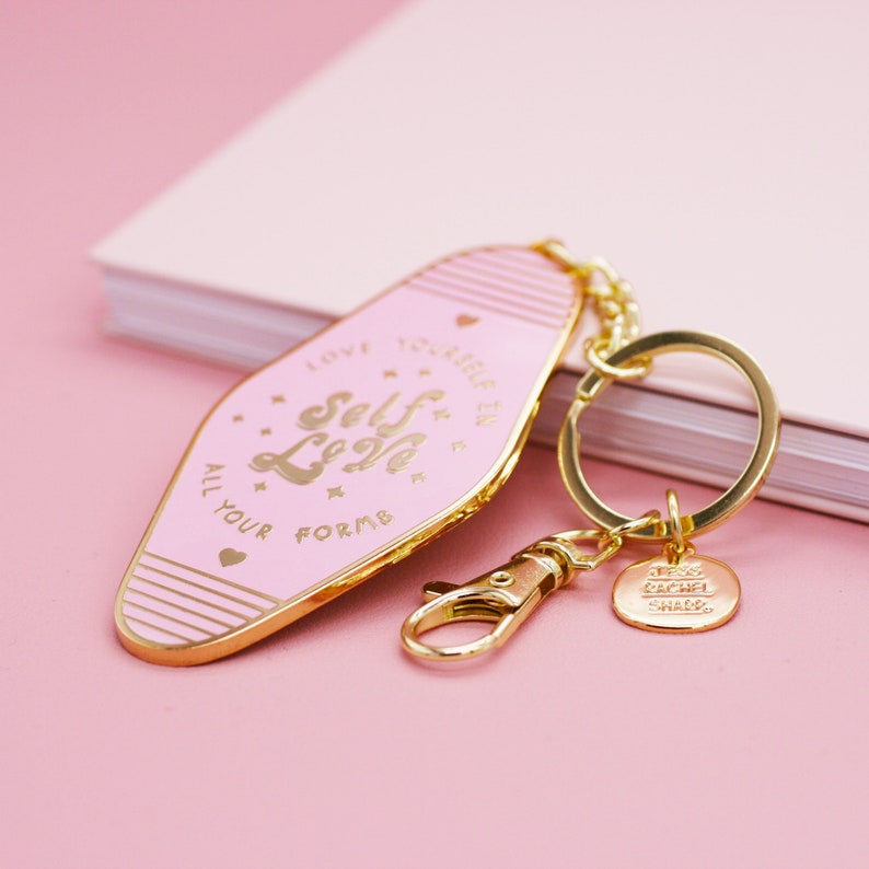 Self Love Enamel Key Ring Mental Health Positive Reminder Encouragement Keychain Jess Rachel Sharp image 5