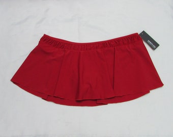 womens red swim skirt