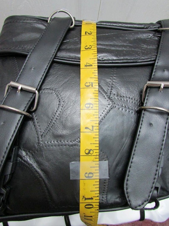 NOS Diamond Plate Buffalo Leather Saddle Bag, Motorcy… Gem