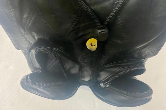 NOS Leather Patchwork Small Size Black Leather Dr… - image 10