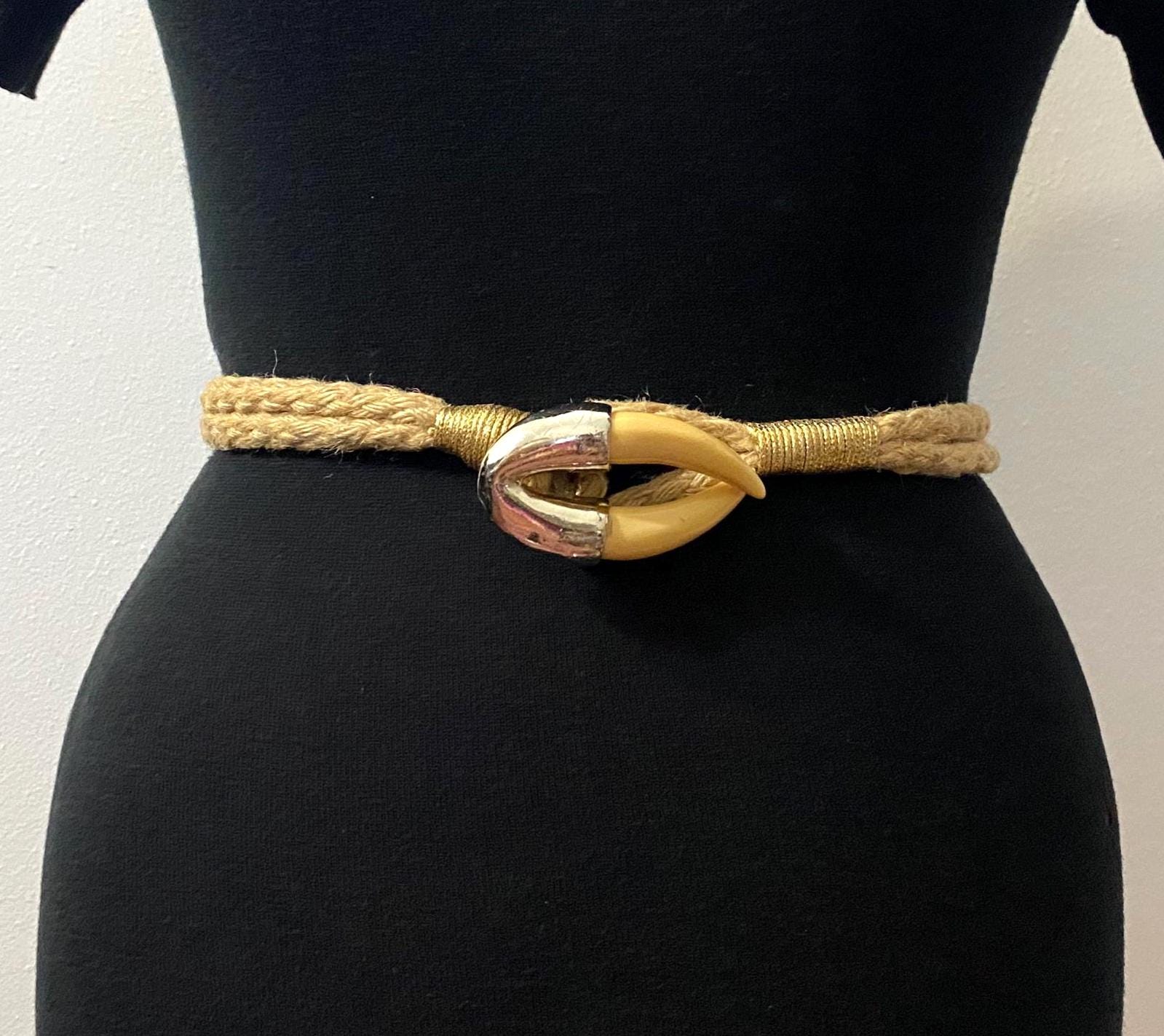 1980s Double Wrap Leather and Brass Western Chic Belt A casual, individual and retro belt, Western-style clothing  main image 3