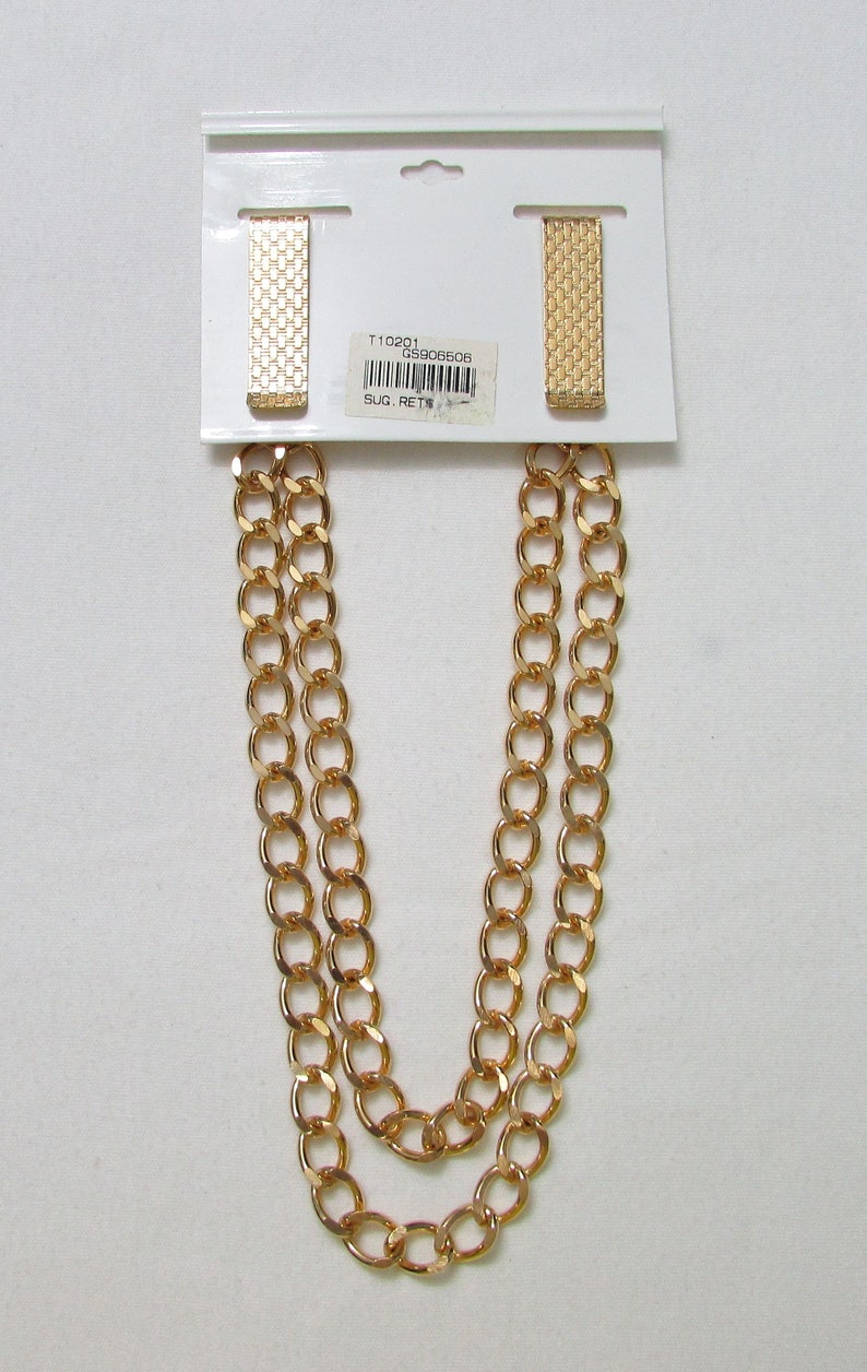 NOS Enhancer Belt Gold Tone Double Layers Chain Links Belt Enhancer Use On Almost Any Belt Or Waistband