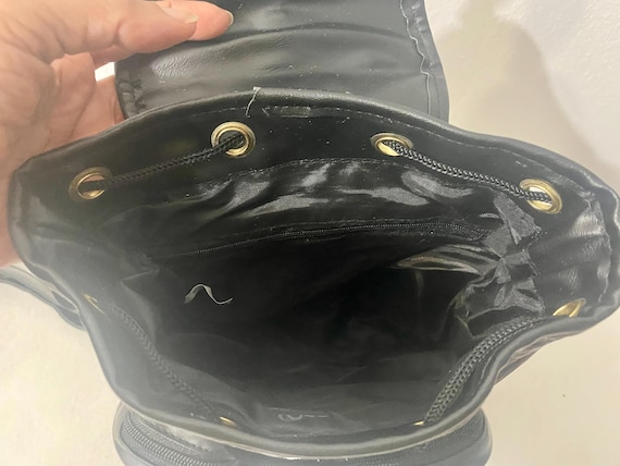 NOS Leather Patchwork Small Size Black Leather Dr… - image 8