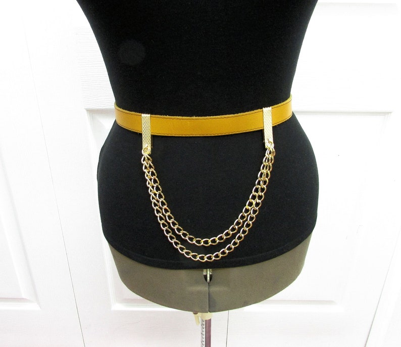 NOS Enhancer Belt Gold Tone Double Layers Chain Links Belt Enhancer Use On Almost Any Belt Or Waistband