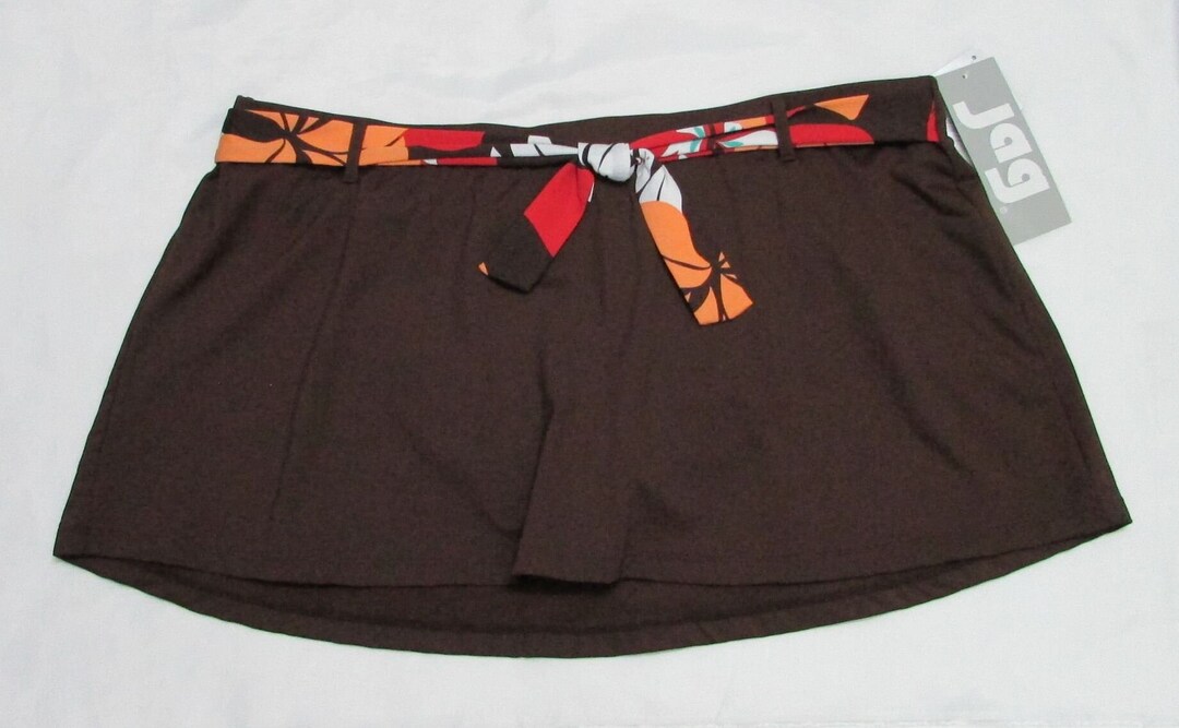 NOS Jag Brown Swim Skirt With Attached Bottom, Size XL, Swim Skirt, Swim Skort, Skirt, Skort