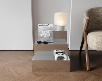 Estante escalonado de aluminio. Por favor, compruebe las medidas antes de realizar el pedido.