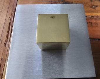 Brass 80mm Cube grain finish special order