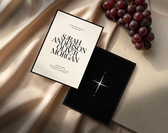 Elegant Minimalist Wedding Invitation Template: Black & White Calligraphy (Digital Download, S11)
