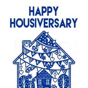 Tarjetas Happy Housiversary - Tarjetas de aniversario de la casa de 1 año de agentes inmobiliarios Descarga digital Imprimible 2 colores