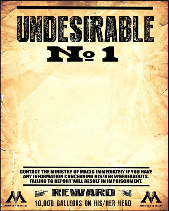 Tainsi Poster Harry Potter 'Undesirable No 1', Formato 28x43 Cm (11x17 Pollici), Stampa Opaca Di Alta Qualità