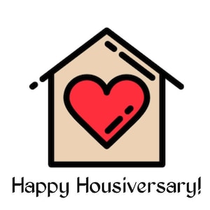 Happy Housiversary Heart Cards - Realtors 1 Year House Anniversary Cards Digital Download Printable