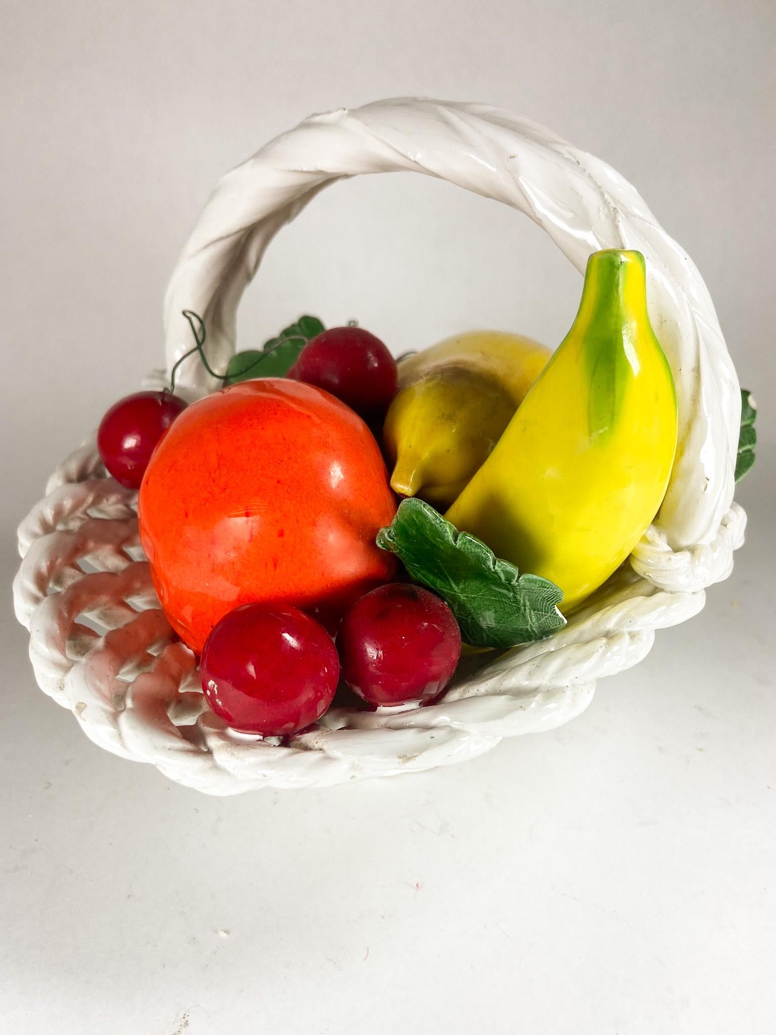 ジノリ？ イタリア製 花籠 陶磁器