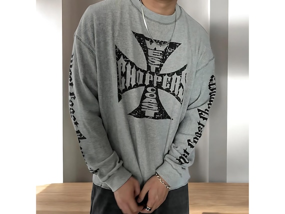 West Coast Choppers Sweatshirt: Y2K Biker Style Long Sleeve