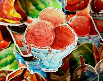 Sticker en vinyle pour crème glacée Adorable sticker pour gourmets pour ordinateurs portables, bouteilles d'eau, gobelets, idée cadeau amusante pour les amateurs de crème glacée et de desserts